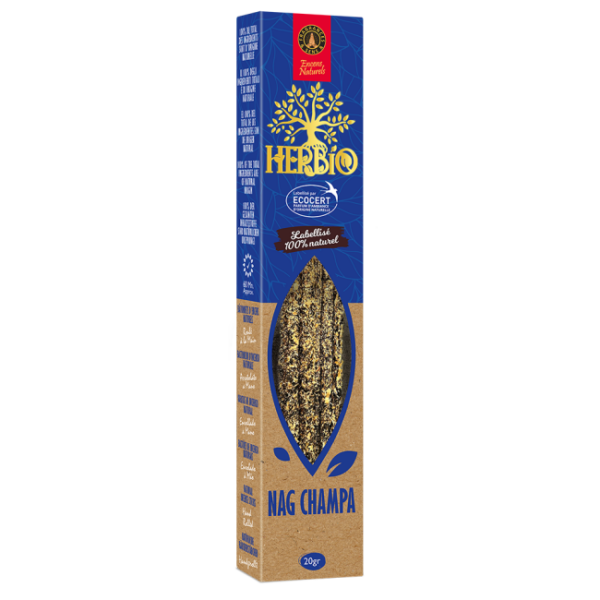 Herbio incenso naturale nag champa durata oltre 70 minuti conf. da 25g